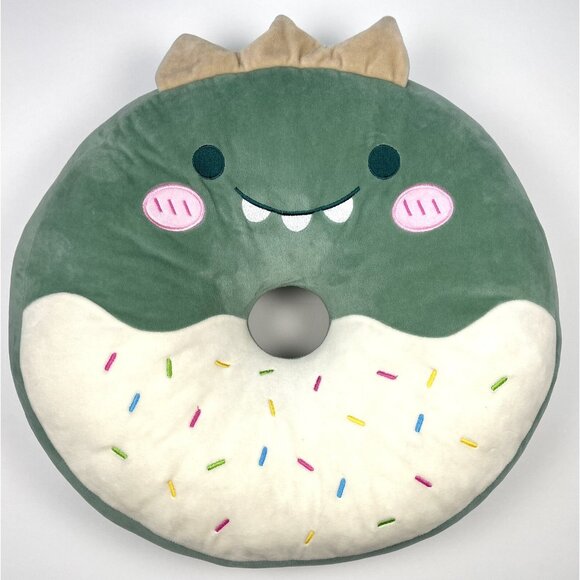 19" Large Kawaii Green Stuffed Sprinkled DONUT Anthropomorphic Food PLUSH Pillow - Picture 1 of 4